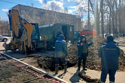 Устранение порыва на стальном водопроводе диаметром 100 мм по адресу ул. Виноградова 15.