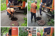 Промывка сетей канализации по адресу ул. Астана 34.