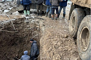 Устранение порыва водопровода d 300 мм по ул. Астана 22.