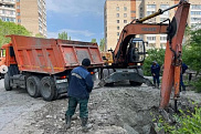 Устранение порыва на стальном водопроводе диаметром 125 мм по адресу ул. Набережная им. Славского 64/1.